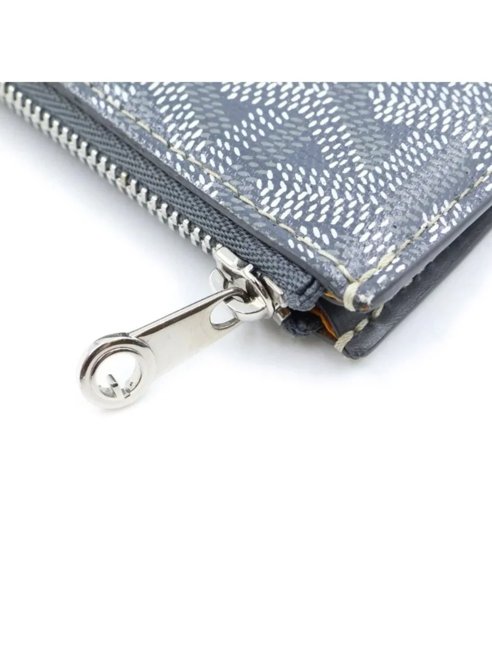 Goyard Bourbon Card Fragment Case Business Slot Gray Silver